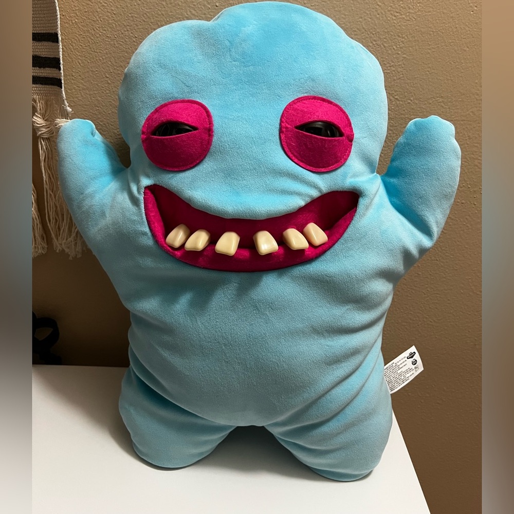 Super Size Fuggler Plush – Blue Monster with Teeth Plush Toy